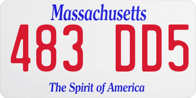 MA license plate 483DD5