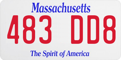 MA license plate 483DD8