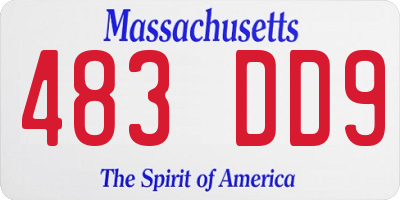 MA license plate 483DD9