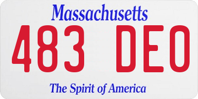 MA license plate 483DE0