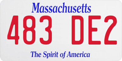 MA license plate 483DE2