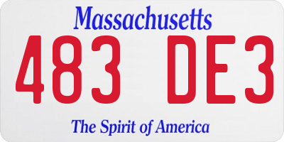 MA license plate 483DE3