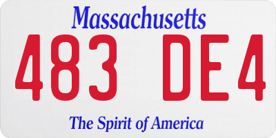 MA license plate 483DE4