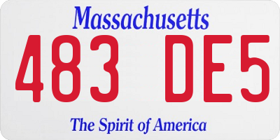 MA license plate 483DE5