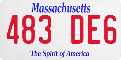 MA license plate 483DE6