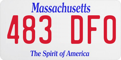 MA license plate 483DF0