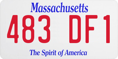 MA license plate 483DF1