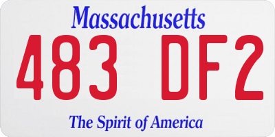 MA license plate 483DF2