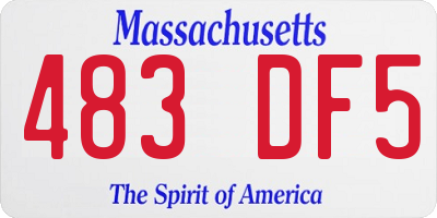 MA license plate 483DF5