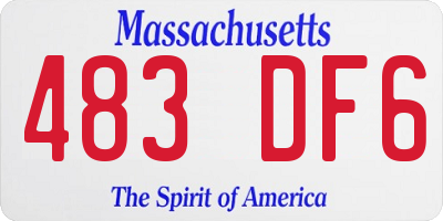 MA license plate 483DF6
