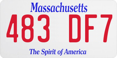 MA license plate 483DF7