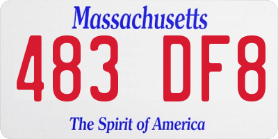 MA license plate 483DF8