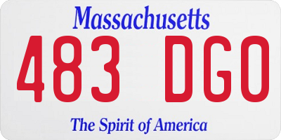 MA license plate 483DG0
