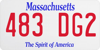 MA license plate 483DG2