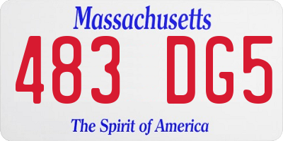 MA license plate 483DG5