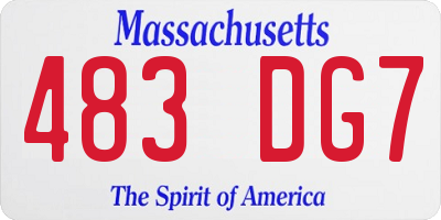 MA license plate 483DG7