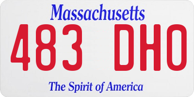 MA license plate 483DH0