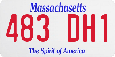 MA license plate 483DH1