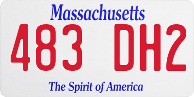 MA license plate 483DH2
