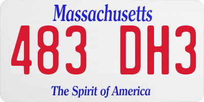 MA license plate 483DH3