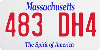 MA license plate 483DH4