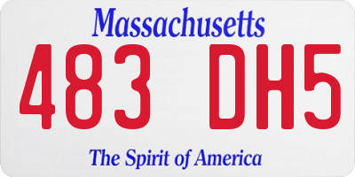 MA license plate 483DH5