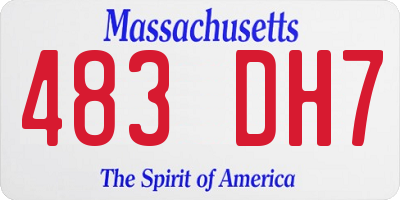 MA license plate 483DH7