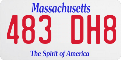 MA license plate 483DH8