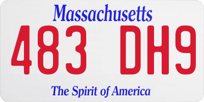 MA license plate 483DH9
