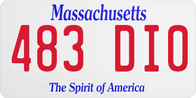 MA license plate 483DI0