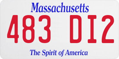 MA license plate 483DI2