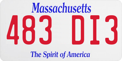 MA license plate 483DI3