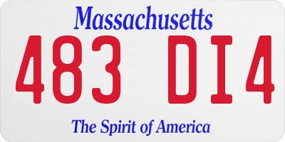 MA license plate 483DI4