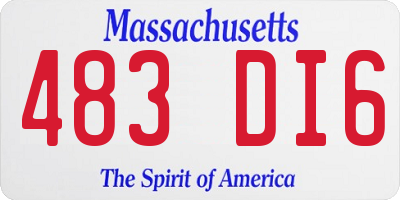 MA license plate 483DI6