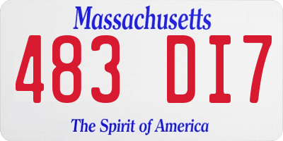 MA license plate 483DI7