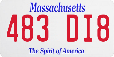 MA license plate 483DI8