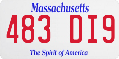 MA license plate 483DI9