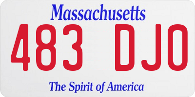 MA license plate 483DJ0