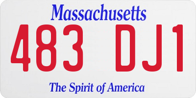 MA license plate 483DJ1