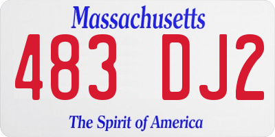 MA license plate 483DJ2