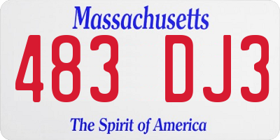 MA license plate 483DJ3