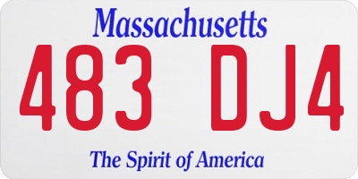 MA license plate 483DJ4