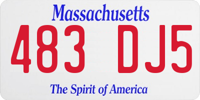 MA license plate 483DJ5