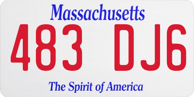 MA license plate 483DJ6