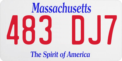 MA license plate 483DJ7