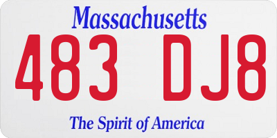MA license plate 483DJ8