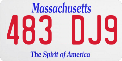 MA license plate 483DJ9
