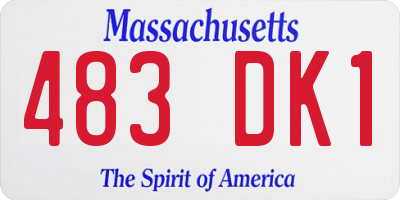MA license plate 483DK1