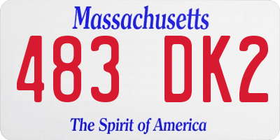 MA license plate 483DK2