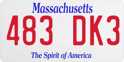MA license plate 483DK3